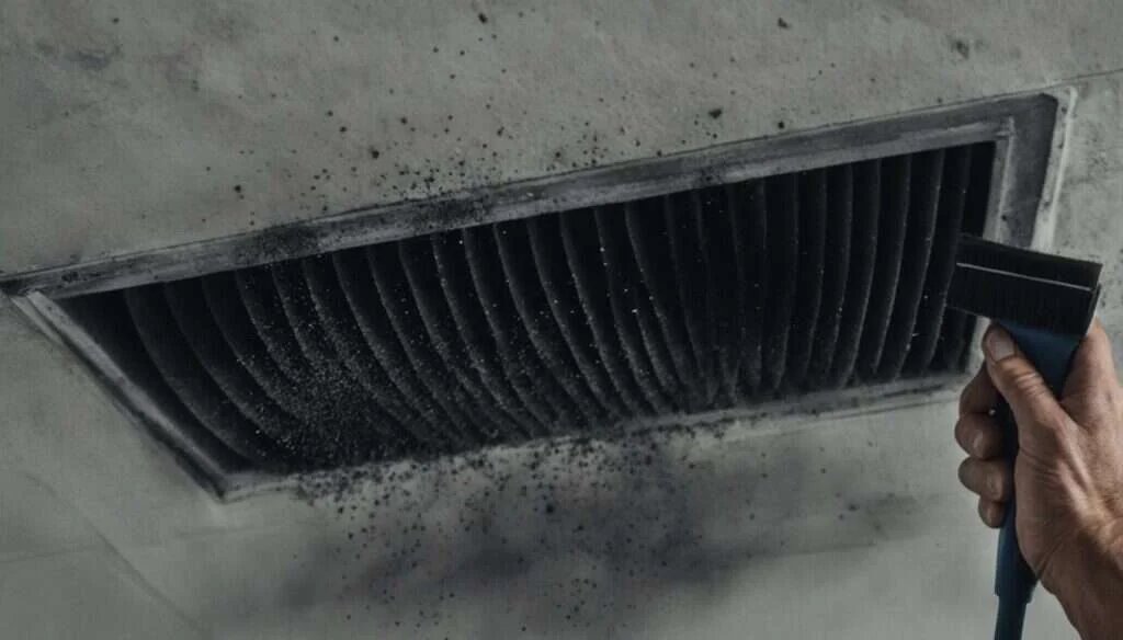 Rejilla de ventilación con suciedad acumulada