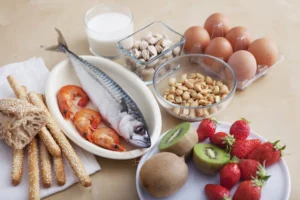 Alimentos alérgenos: pescado, marisco, frutos secos, huevos y leche