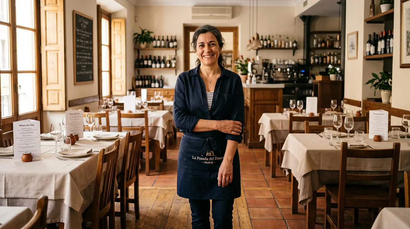 Comedor de un restaurante con las mesas preparadas antes del servicio